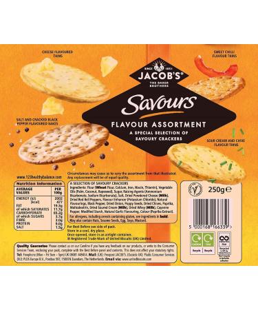 Jacob's Savours Flavours Assortment Selection Boxes of Crackers for Cheese 250 g (Pack of 4) Favourites - Buy Online on GoSupps.com
