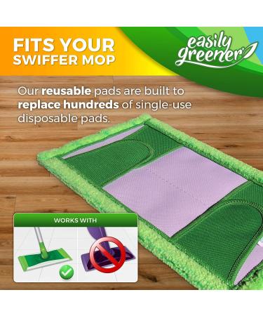 Swiffer Sweeper Compatible  Microfiber Mop Pads by Easily Greener  Reusable Refills for Wet and Dry Use  2 Count - Buy Online on GoSupps.com