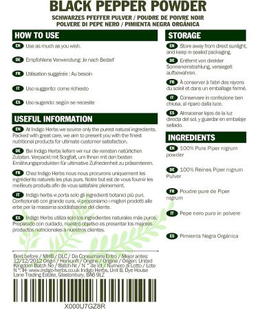 Indigo Herbs Black Pepper Powder 50g - Buy Online on GoSupps.com