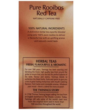Twinings Red African Rooibos Tea - 20 Count - Premium Herbal Tea - Buy Online on GoSupps.com