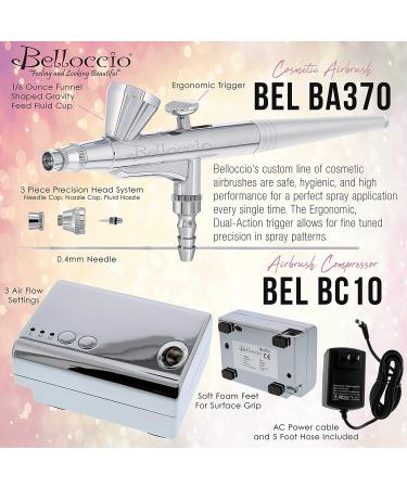 Belloccio Airbrush Makeup System Master Set - 17 Foundation Shades, Blush, Shimmer, Bronzer - Deluxe 1/2oz Bottles - Buy Online on GoSupps.com