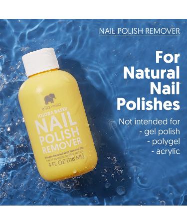 ella+mila Jojoba Nail Polish Remover - Non-Acetone, Non-Toxic, Enriched with Jojoba Oil & Vitamins - 4 fl oz - Buy Online on GoSupps.com