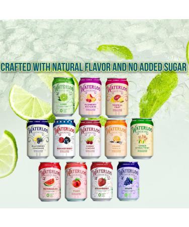 Waterlo Sparkling Water Variety Pack - 12 Sugar Free Flavored Cans with Nosh Pack Bag | Refreshing International Shipping - Buy Online on GoSupps.com