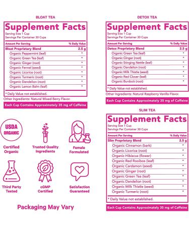 Pink Stork Fit Tea Bundle: Organic Detox Tea for Women - Supports Weight Loss, Metabolism, and Digestion with Green Tea, Ginger, and Turmeric - Women-Owned - Buy Online on GoSupps.com