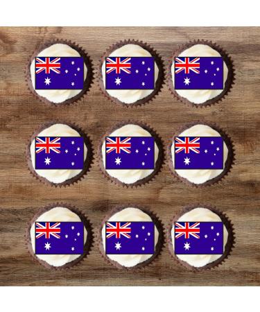 24 Australian Flag Cupcake Toppers Edible Australia Flags Aussie Theme Party Decorations Bon Voyage Decorations Cricket Cupcake Toppers Tennis Cupcake Topper Australia Cake Topper Australia Day - Buy Online on GoSupps.com