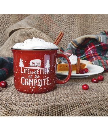 Camco Life is Better at The Campsite Coffee Mugs - 14oz Ceramic 4-Pack (53357) - Buy Online on GoSupps.com