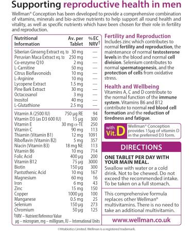 Wellman Conception Tablets 30 Capsules - Vitabiotics - 30 Servings - Buy Online on GoSupps.com