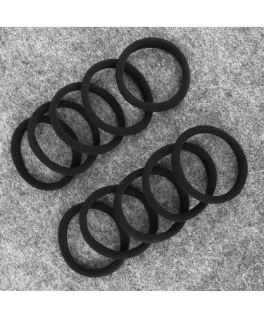 100PCS Large Black Hair Ties | Thick Cotton Seamless Ponytail Holders | Hair Elastics for Thick, Heavy, and Curly Hair | 2 Inch Diameter | by BAOLI - Buy Online on GoSupps.com