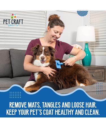Pet Craft Supply Self Cleaning Slicker Brush for Cats & Dogs - Metal Pin Bristle Comb for Short & Long Haired Pets - Deshedding & Detangling Tool for Small to Large Breeds - Buy Online on GoSupps.com