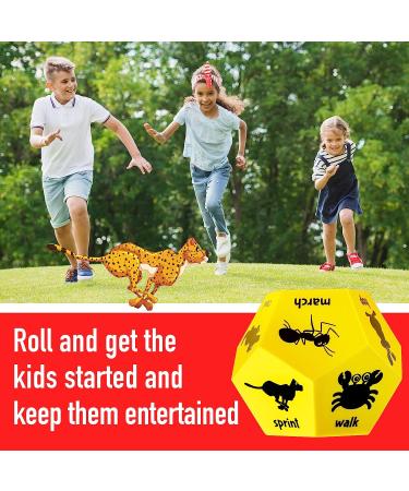 Covelico Kids Exercise Dice - Yellow Animals | Fun Roll and Play Animal Game | Big Foam Fitness Dice for Kids | Outdoor Workout Equipment - Buy Online on GoSupps.com
