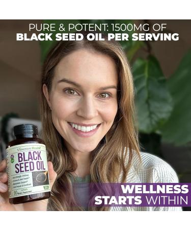 Black Seed Oil - Cold Pressed Black Seed Oil Capsules - Provides Vitamin E & Omega 3 6 9 - High Potency (1500mg) for Immune & Joint Support Antioxidants Digestion Hair Skin Nails - Vegan 90 Caps - Buy Online on GoSupps.com