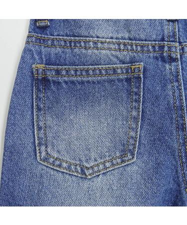 KIDSCOOL SPACE Baby Boys Jeans | Elastic Band | Straight Fit Ripped Denim Pants | Blue | Size 3-4 Years - Buy Online on GoSupps.com