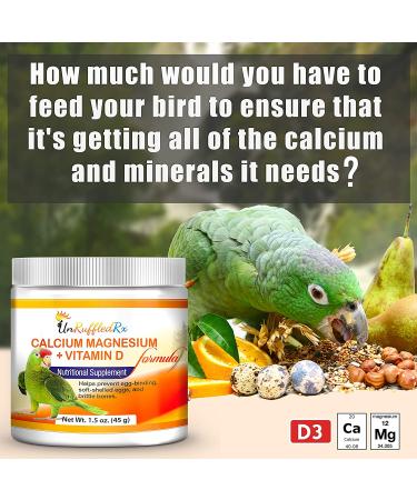 UnRuffledRx Calcium Supplement for Birds with Magnesium and Vitamin D3 | 1.5 oz - Buy Online on GoSupps.com