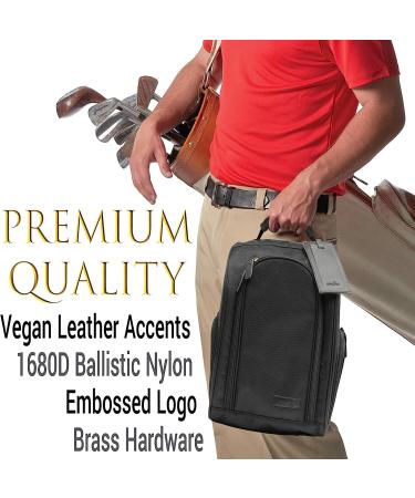 Athletico Executive Golf Shoe Bag with Luggage Tag - Premium Zippered Carrier for Men and Women - Buy Online on GoSupps.com