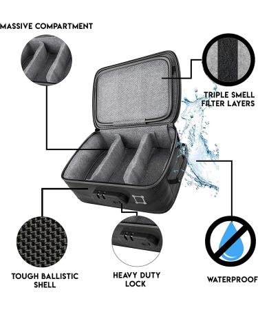 Kulbi Blackbox Smell Proof Stash Box - Triple Layers, Waterproof, Heavy Duty Lock - Includes 2 Bags - Buy Online on GoSupps.com