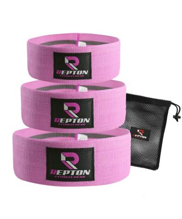 3 Sets Resistance Bands | Glutes Hips and Legs Exercise Band | Ideal for Home Gym Fitness Yoga Pilates & Workout | Women and Men Non-Slip Booty Band | Physio Resistant Loop Pink