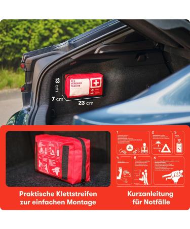 Purahelp 10x Car Bandage Pocket | DIN 13164 Compliant First Aid Set (2024) - Complete 10 Piece Kit with Ventilation Towel for Cars - Buy Online on GoSupps.com