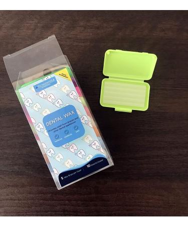Braces Wax 10 Pack - Unscented & Flavorless Orthodontic Wax Strips with Color Cases - Food Grade Dental Wax for Braces & Aligners by tecnidentusa - Buy Online on GoSupps.com