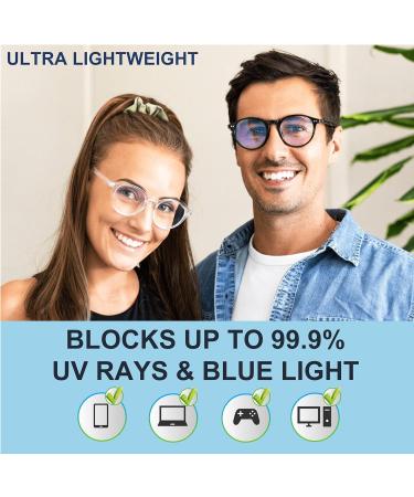 Riccardo Materossi - Premium 99.9% Blue Light Blocking Glasses (380-410nm) - Reduce Headaches and Improve Sleep - UK Based Brand 3 Pack 3 Round Frames - Buy Online on GoSupps.com