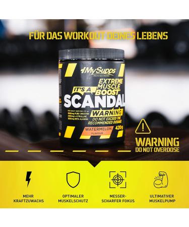 My Supps Scandal Pre Workout Booster 420g Watermelon - High-Dose Pump Training Powder with Caffeine Citrulline & Creatine - Made in Germany | International Shipping - Buy Online on GoSupps.com