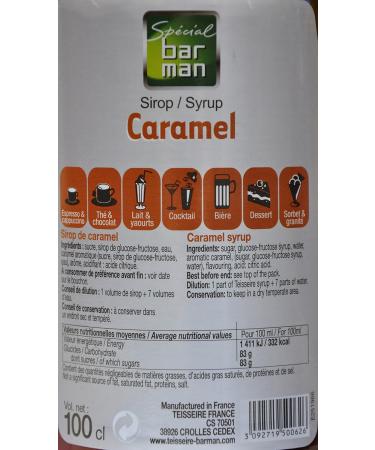 Mathieu Teisseire Caramel Syrups for Milkshakes Coffee Desserts Sodas Spritz Lemonade 3 x 1L Bottles - Buy Online on GoSupps.com
