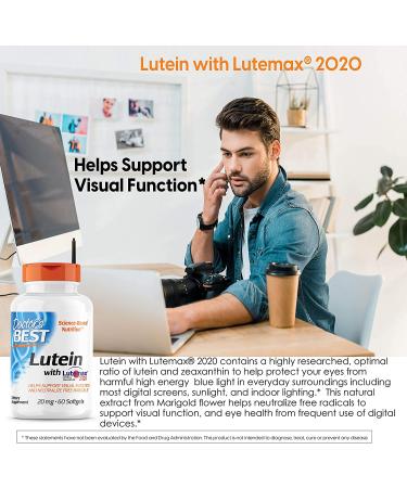 Doctor's Best Lutein with Lutemax 20 mg - 60 Softgels for Vision Support - Buy Online on GoSupps.com