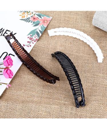 Sibba 6-Pack Banana Hair Clips - Stylish Hair Accessories for Women & Girls in White Brown Black - Ideal for Ponytails & Fishtail Styles - Buy Online on GoSupps.com