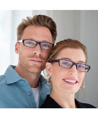 Opulize Ace Reading Glasses 6 Pack - Classic Narrow Frame Scratch-Resistant Black Spring Hinges for Men & Women | +1.00 Magnification - Buy Online on GoSupps.com