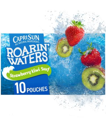Capri Sun Roarin' Waters Strawberry Kiwi Surf Naturally Flavored Water Beverage,6 Fl Oz (Pack of 4) Strawberry Kiwi Surf 6 Fl Oz (Pack of 4)