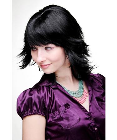 WIG ME UP 8019-2 Black Straight Layered Wetlook Wig - International Shipping Available - Buy Online on GoSupps.com