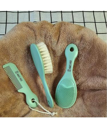 BRADYS HOUSE 3 Piece Baby Hair Brush & Comb Set - Soft Goat Bristle Hair-Brush, Silicone Bath Brush, Plastic Comb for Newborns, Infants, Toddlers & Kids - Buy Online on GoSupps.com