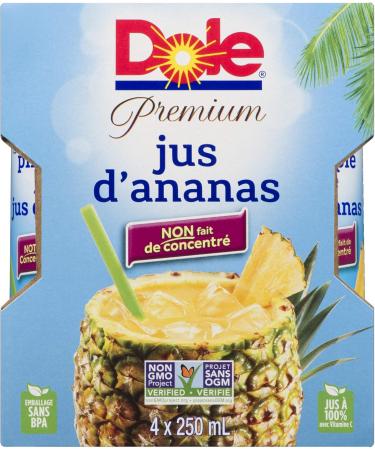 Dole Pineapple Juice 100% Pineapple 240 mL Case of 6 (4 Pack) Cans packing may vary - Buy Online on GoSupps.com