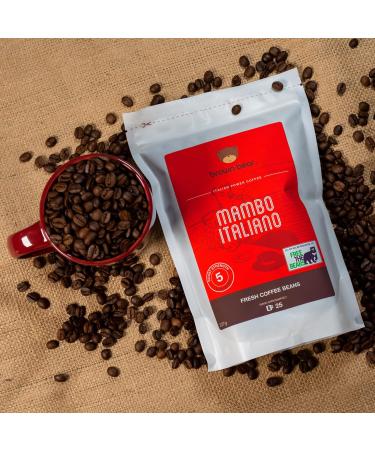 Brown Bear Mambo Italiano Strong Dark Roast Ground Coffee 227g - Ideal for French Press, Cafetiere, Filter, Drip, V60, Aeropress - Strength 5 - Pack of 1 - Buy Online on GoSupps.com