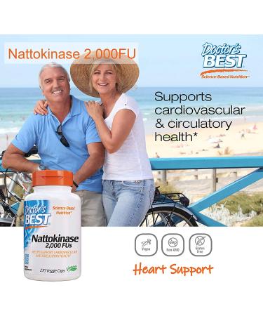 Doctor's Best Nattokinase 2000 FUs - 270 Veggie Capsules for Heart Health - Buy Online on GoSupps.com