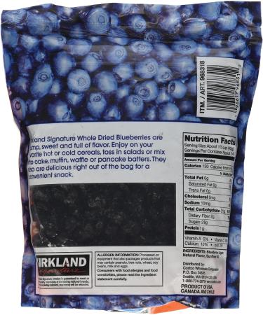 Kirkland Signature Whole Dried Blueberries 20 Oz - Buy Online on GoSupps.com