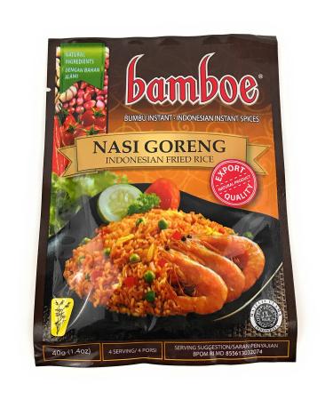bamboe - NASI GORENG - INDONESIAN FRIED RICE - 6 x 1.4 OZ / 40 g / Product of Indonesia 1.4 Ounce (Pack of 6)