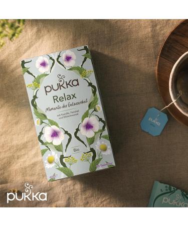 Buy Pukka Organic Herbal Tea Relax - Chamomile Cardamom & Fennel | Pack of 4 (80 Tea Bags) - Natural Calm & Relaxation - Buy Online on GoSupps.com