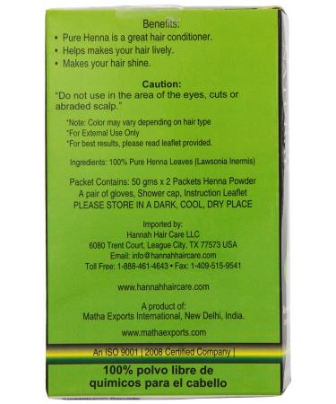 Hannah Natural 100% Pure Henna Powder - 100g | Organic Hair Dye | Natural Hair Care - Buy Online on GoSupps.com