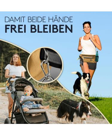 Pawzone Futter Bag for Dogs - Treats & Accessories with Reflector Strap - Adjustable Belt for Flexi Leash (Desert) - Best for Dog Treat Storage - Buy Online on GoSupps.com