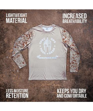 Spec Ops Tool Gear Tactical Construction T-Shirt | Long Sleeve Desert Tan Camo | Men's Medium | Ideal for Work & Outdoor Activities - Buy Online on GoSupps.com