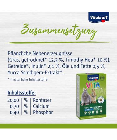 Vita Power Vita Special for Senior Dwarf Rabbits - Nutrient-Rich Main Feed with Hay & Omega Fatty Acids - No Added Sugar or Grain (600g) - Buy Online on GoSupps.com