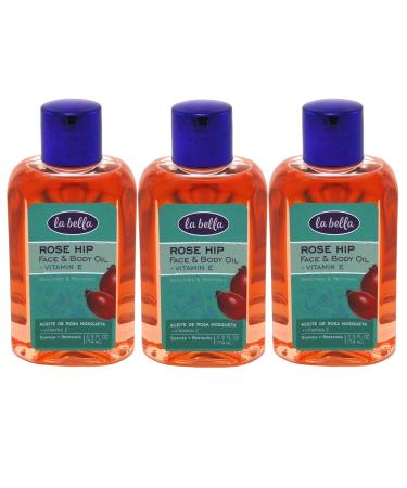 La Bella Rosa Mosqueta Rose Hip Oil with Vitamin E 2.5oz (73ml) - 3 Pack - Buy Online on GoSupps.com