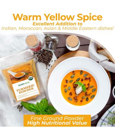 Healthworks Turmeric Powder (32oz) - Raw Organic Ground | Curcumin & Antioxidants | Keto Paleo Vegan Non-GMO - Buy Online on GoSupps.com