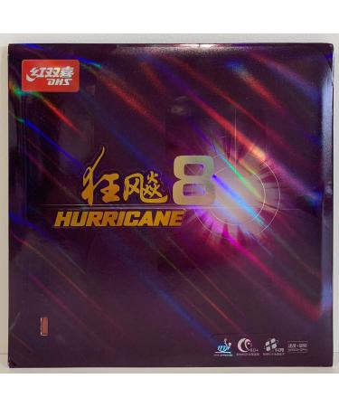DHS Hurricane 8 Mid Table Tennis Rubber Sheet Red 2.2