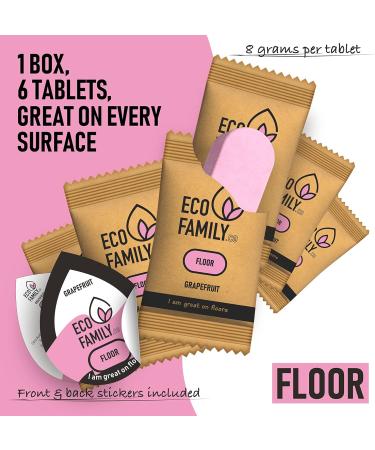 Eco Family Floor Cleaning Tablets Refill (6x 8g) | Grapefruit Scent | Non-Toxic & Cruelty-Free | For All Floors - Buy Online on GoSupps.com
