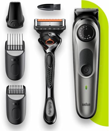 Braun Beard Trimmer Series 5 & Hair Clippers with Gillette Fusion5 ProGlide Razor 39 Length Settings UK 2 Pin Plug BT5260 Black/Silver - Buy Online on GoSupps.com