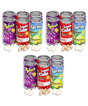 Soda Can Fizzy Candy Value Pack -- 3 Six-Packs (18 Cans Total, Candy Party Favors)