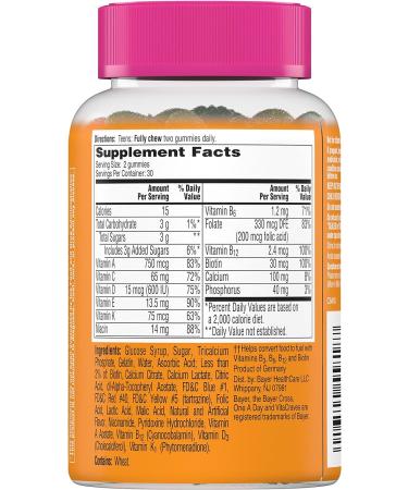 One A Day VitaCraves Teen for Her Multivitamin Gummies - 60 Count Pack - With Vitamin A, C, D, E, Zinc for Immune Health Support - Buy Online on GoSupps.com