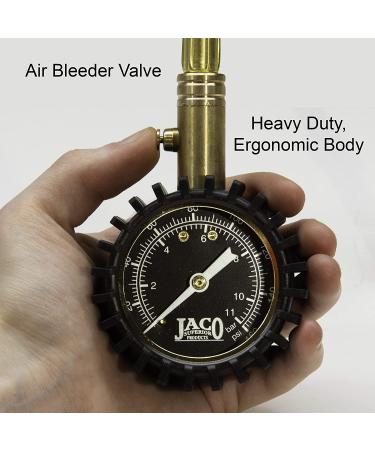 JACO BikePro Tire Pressure Gauge - 160 PSI for Road Bike & BMX | Presta & Schrader Air Chucks - Buy Online on GoSupps.com