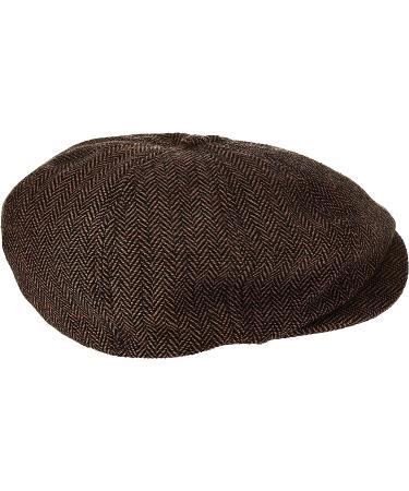 Brown/Khaki Herringbone Large Brixton Fenway Newsboy Driver Hat - Buy Online on GoSupps.com
